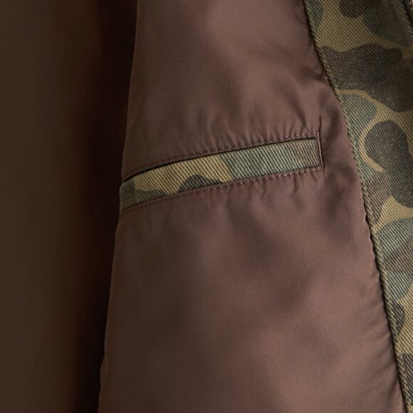 Abercrombie & Fitch Olive Camo Lightweight Cropped Zip Workwear Jacket, Large - Picture 2 of 8